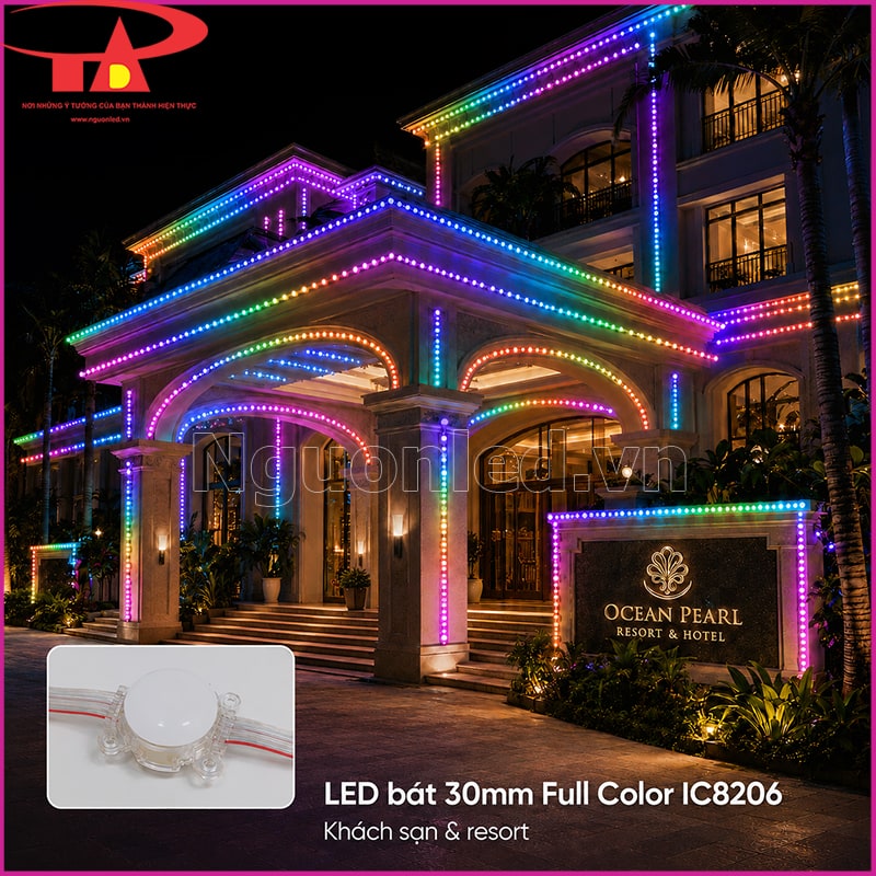 LED bát F30 IC8206 đầu đục tự chạy hiệu ứng cho sảnh, cổng đón và khu ngoài trời 
