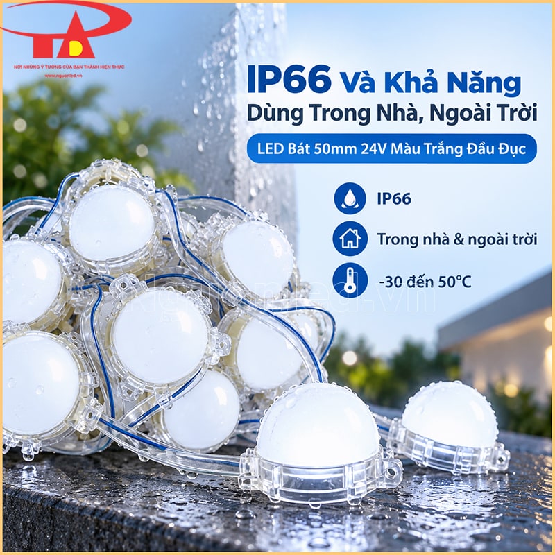 LED bát F50 24V đầu đục IP66 dùng trong nhà và ngoài trời 