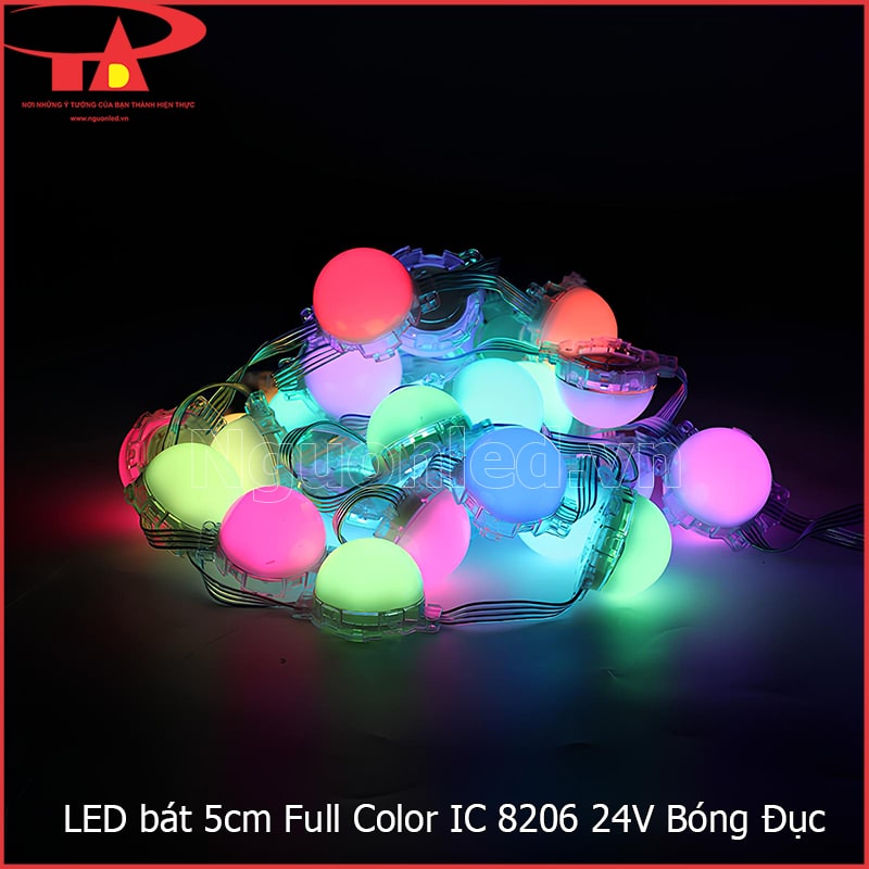 Cụm LED bát 5cm Full Color IC8206 đầu đục phát nhiều màu trên nền tối