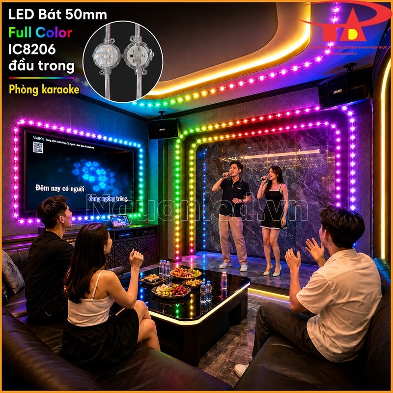 Phòng karaoke viền trần, màn hình và sân khấu bằng LED bát 50mm Full Color đầu trong