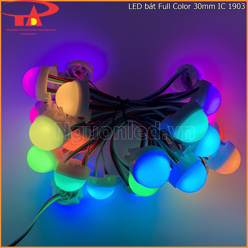 Dây LED bát Full Color IC 1903 phát sáng và chuyển màu theo chương trình điều khiển
