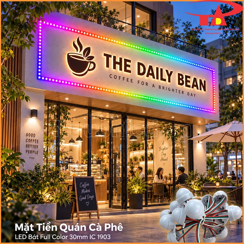 Mặt tiền công trình chạy viền bằng LED bát Full Color 30mm IC1903