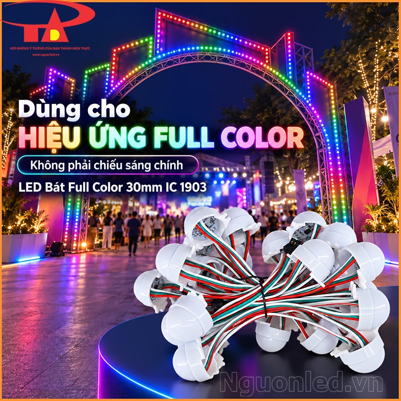 LED bát 30mm IC1903 phát sáng nhiều màu phục vụ quảng cáo và trang trí