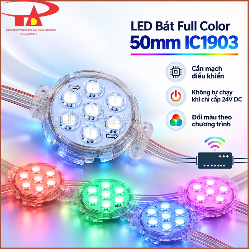 Mạch điều khiển hỗ trợ IC1903 dùng cho LED bát Full Color 50mm