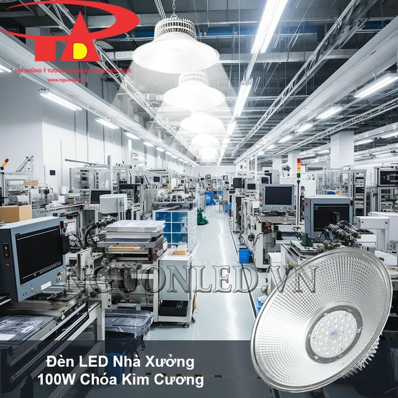 Đèn led chiếu sáng nhà xưởng 100W tiết kiệm điện