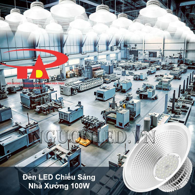 Đèn led nhà xưởng 100W chóa kim cương siêu sáng