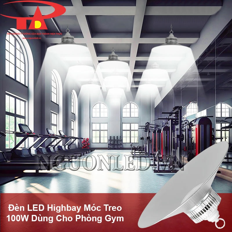 Đèn led nhà xưởng 100W móc treo tối ưu cho phòng tập gym