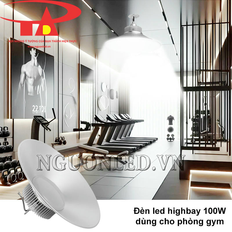 Đèn led nhà xưởng 100W có móc treo dùng cho phòng gym