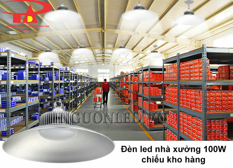 Đèn led treo nhà xưởng 100W chiếu sáng cho không gian kho hàng
