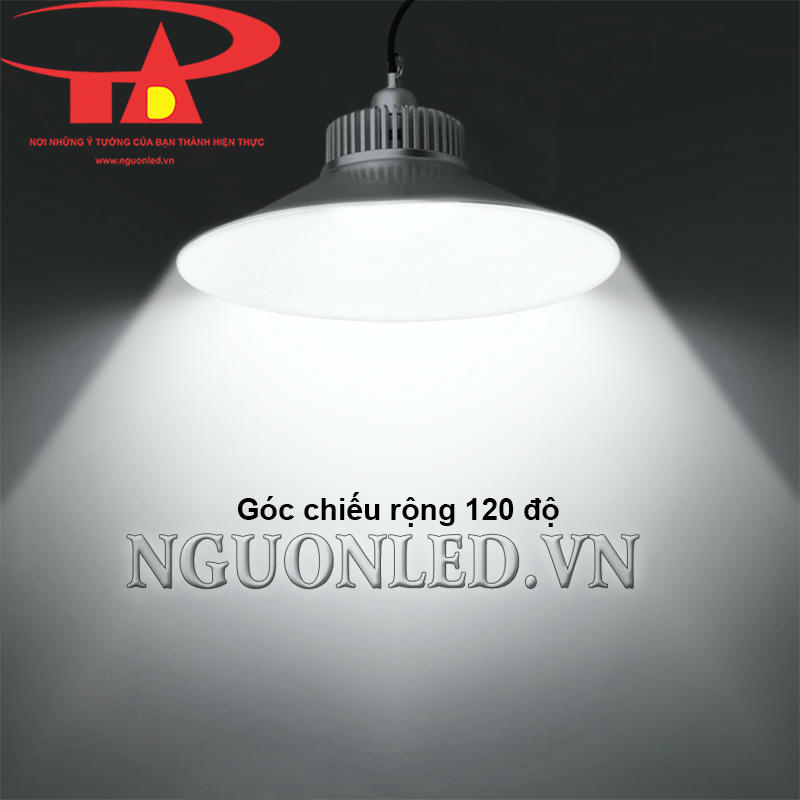 Đèn led nhà xưởng 100W móc treo với góc chiếu rộng 120 độ
