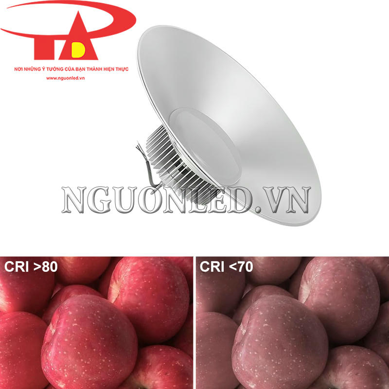 Đèn led nhà xưởng 100W móc treo với chỉ số hoàn màu cao