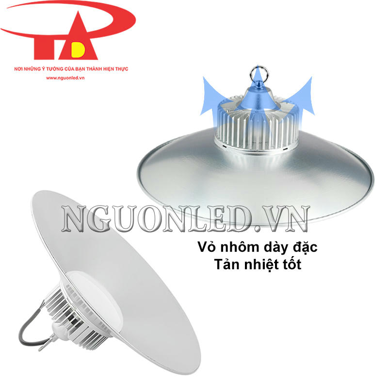Vỏ nhôm dày của đèn led nhà xưởng 100W giúp tản nhiệt tốt