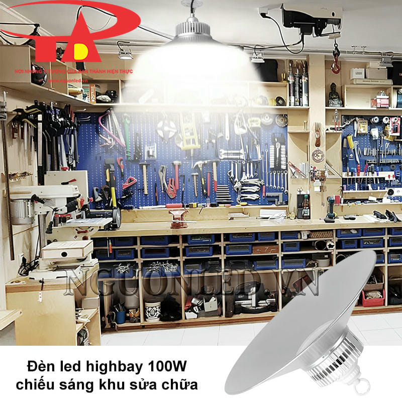 Đèn led treo nhà xưởng 100W chiếu sáng mạnh mẽ cho khu sửa chữa