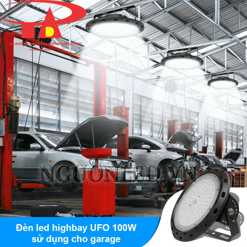 Đèn led highbay 100W dùng cho garage ô tô giúp soi rõ gầm xe