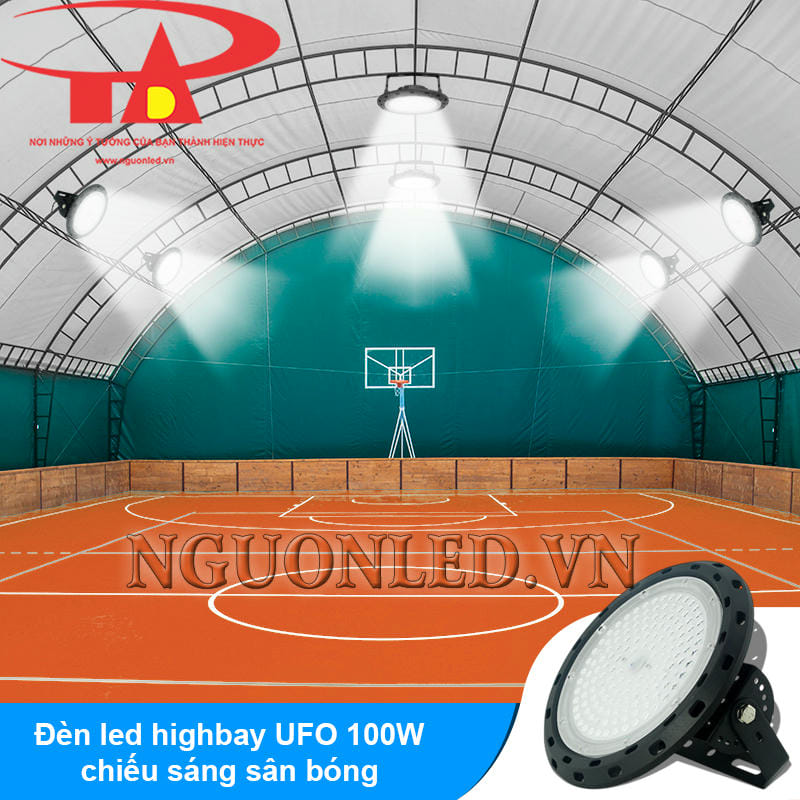 Đèn highbay UFO ánh sáng trắng, sử dụng cho sân tập thể thao