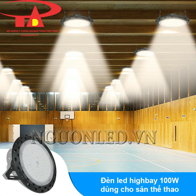 Đèn highbay 100W ánh sáng vàng, sử dụng cho sân bóng
