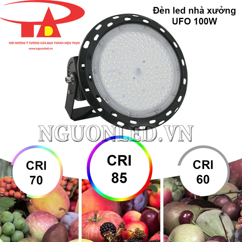 Đèn led highbay 100W với CRI cao giúp hiển thị màu sắc chính xác