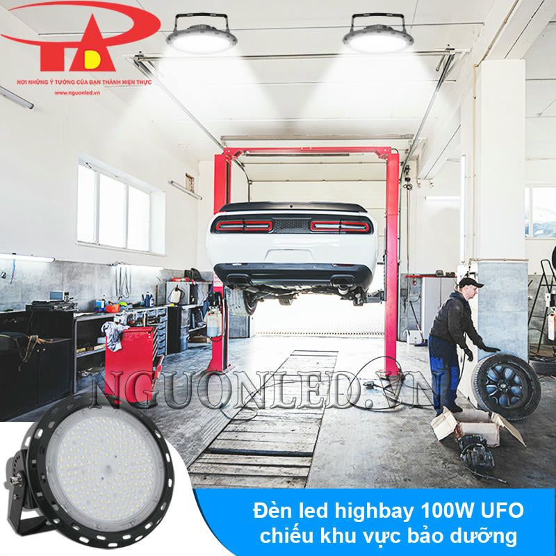 Đèn led nhà xưởng chiếu sáng đồng đều tại khu bảo trì