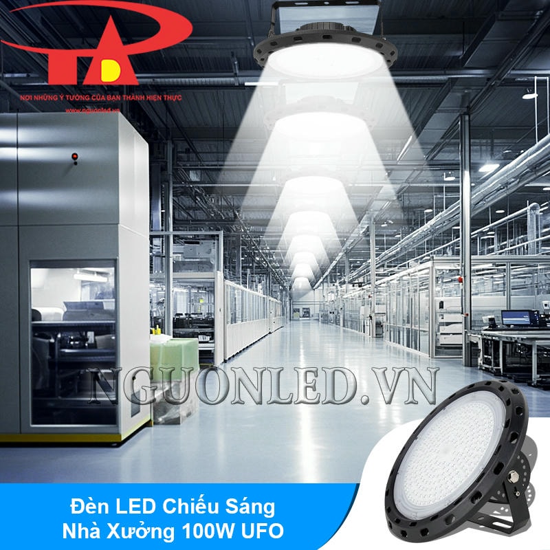 Đèn led chiếu sáng nhà xưởng 100W UFO cao cấp