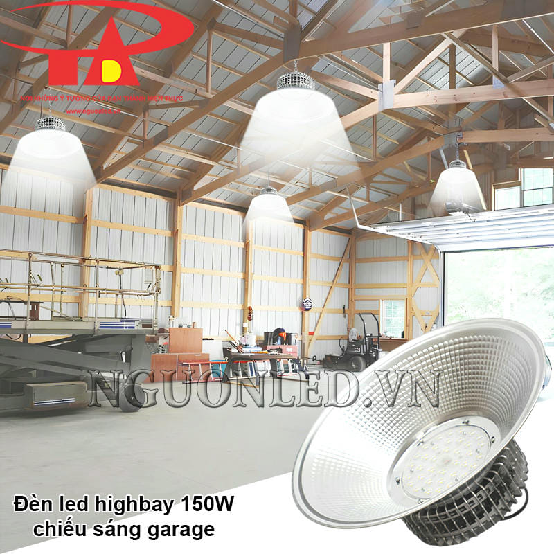 Đèn led highbay 150W chiếu sáng mạnh mẽ cho garage và các khu vực sửa chữa xe