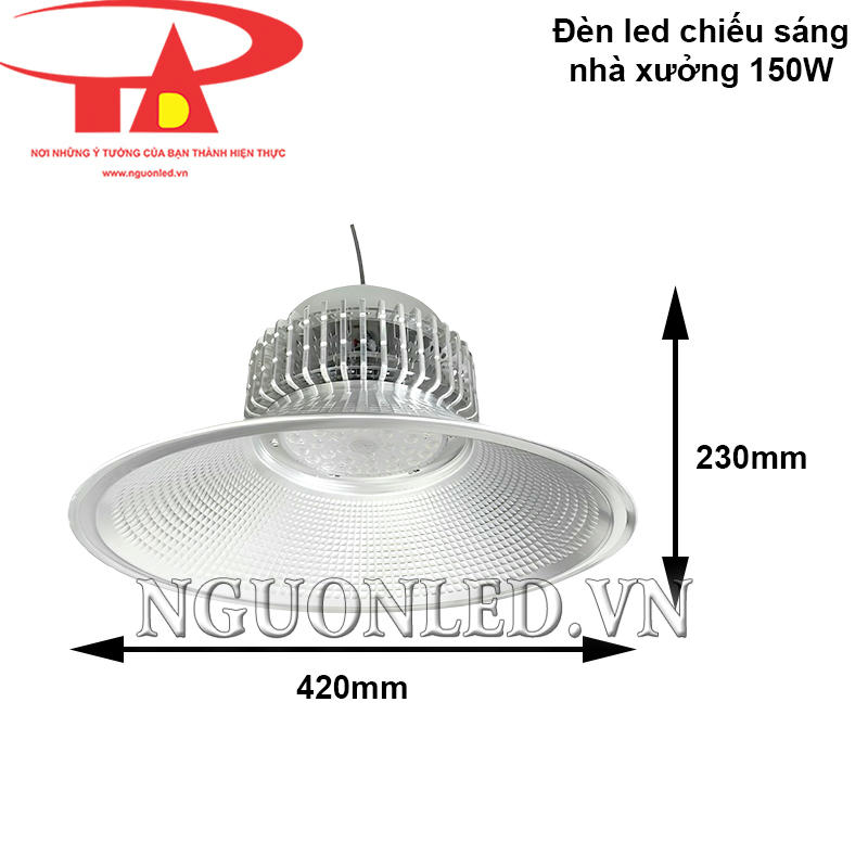 Kích thước đèn led highbay 150W giúp lắp đặt dễ dàng