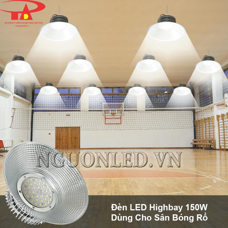Đèn led highbay 150W dùng cho sân bóng rổ trong nhà