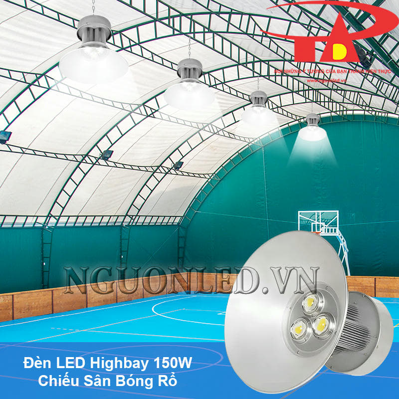 Đèn led highbay sử dụng cho sân bóng rổ, không gây chói