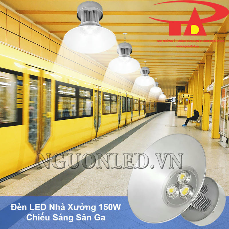Đèn led treo nhà xưởng 150W giúp đảm bảo an toàn cho sân ga