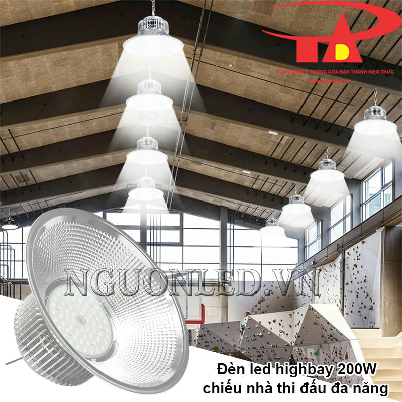 Đèn led highbay 200W chiếu sáng nhà thi đấu đa năng