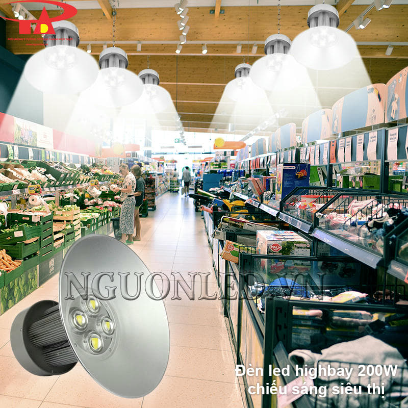 Đèn led highbay chiếu sáng siêu thị và quầy hàng hóa