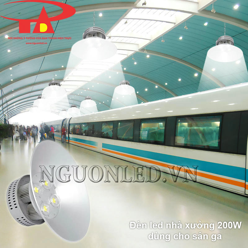 Đèn led nhà xưởng chiếu sáng sân ga, trạm dừng tàu hỏa
