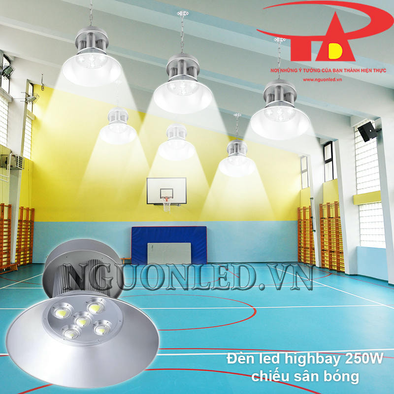 Đèn led highbay 250W chiếu sáng cho sân bóng rổ