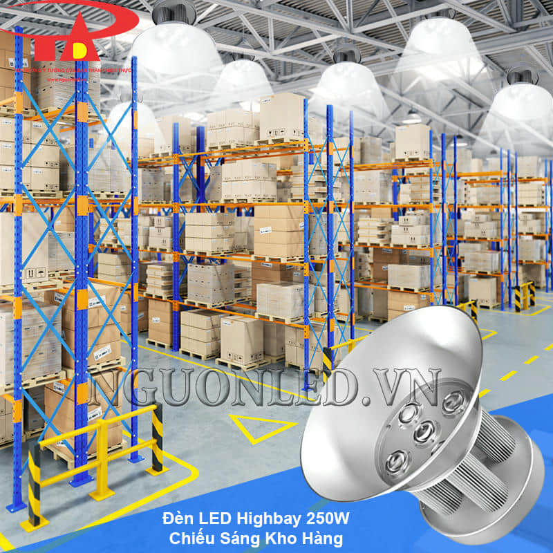 Đèn led highbay 250W đảm bảo ánh sáng đồng đều cho kho hàng hóa