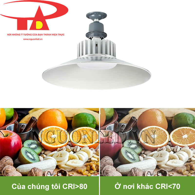 Đèn led nhà xưởng 30W đui E27 với độ hoàn màu cao, giúp bảo vệ mắt