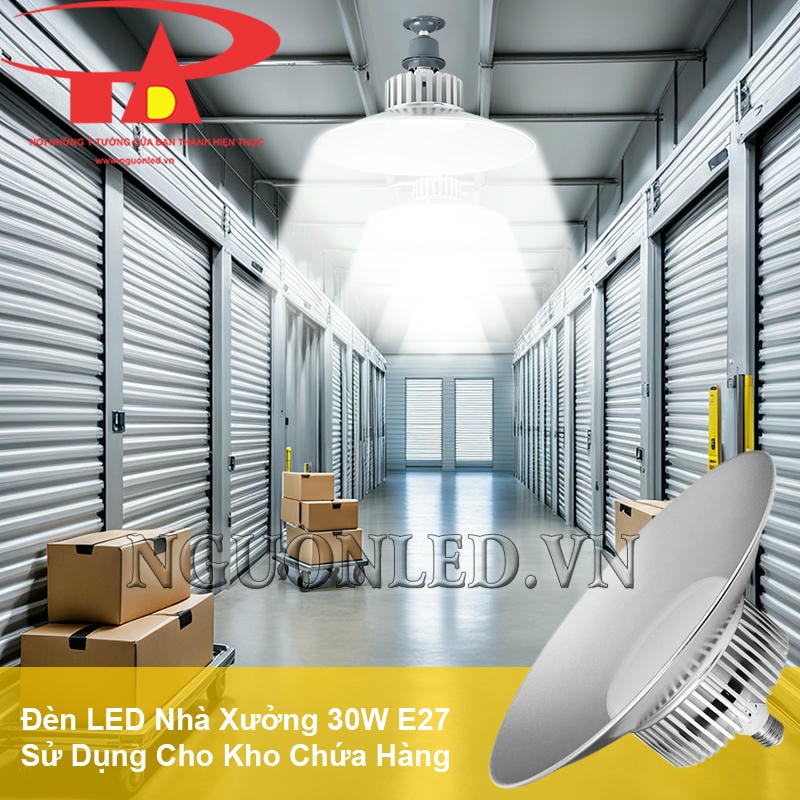 Đèn led lowbay 30W chiếu sáng cho kho chứa hàng