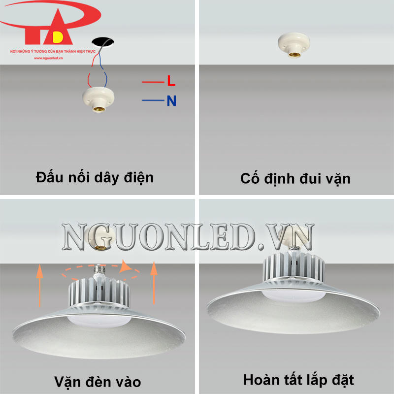 Hướng dẫn lắp đặt đèn led nhà xưởng 30W E27, đơn giản và an toàn