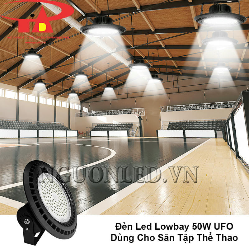 Đèn led lowbay UFO 50W dùng cho sân thể thao