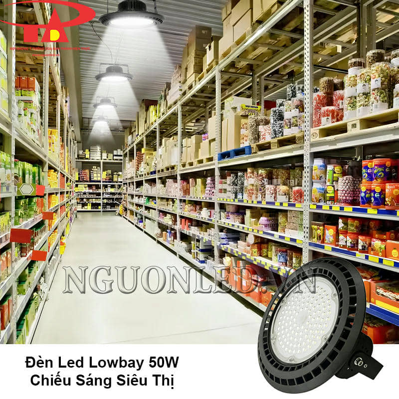 Đèn led lowbay 50W sử dụng cho siêu thị