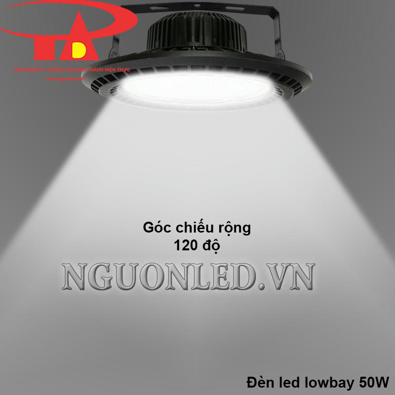Đèn led UFO 50W chiếu sáng rộng với góc chiếu 120 độ