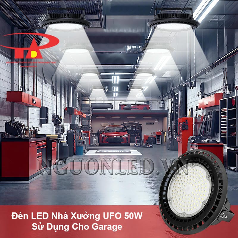Đèn led nhà xưởng UFO 50W tối ưu hiệu quả cho garage