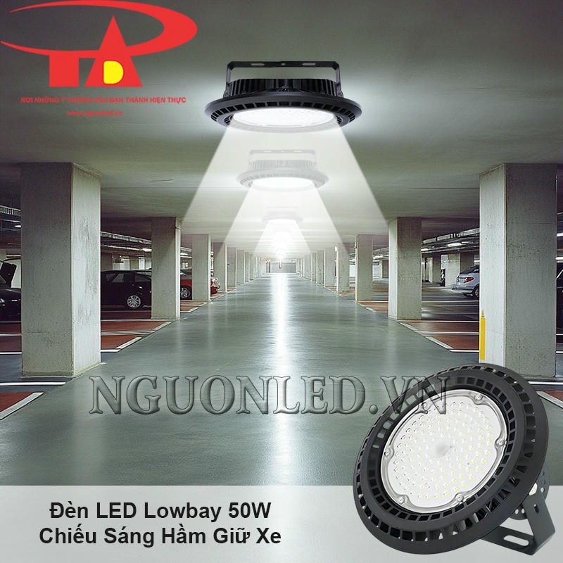 Đèn led nhà xưởng UFO 50W hỗ trợ tầm nhìn rõ cho tầng hầm giữ xe