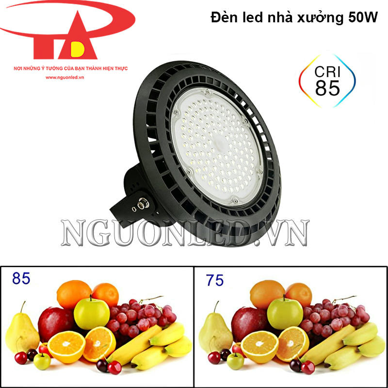 Đèn nhà xưởng có chỉ số hoàn màu CRI 85, ánh sáng rõ nét