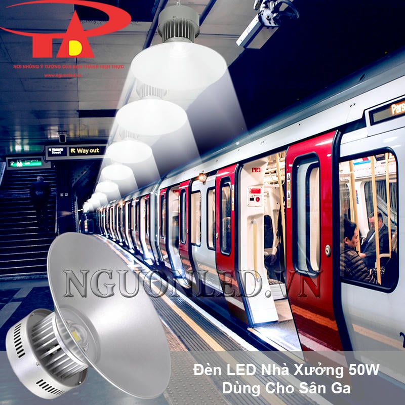 Đèn highbay 50W dùng cho sân ga, trạm dừng tàu hỏa