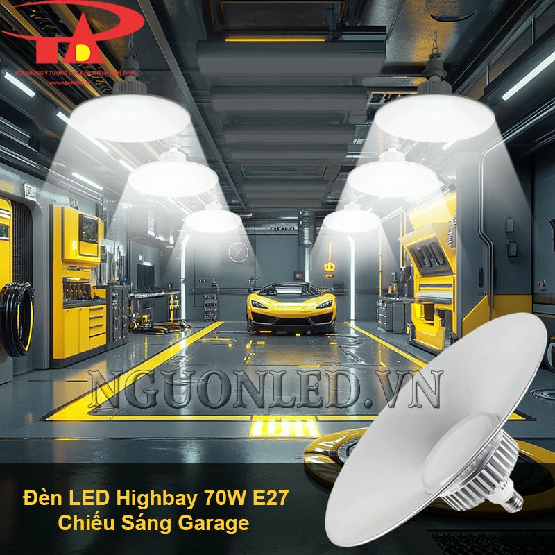 Đèn led nhà xưởng 70W đui vặn E27 tối ưu chiếu sáng cho garage