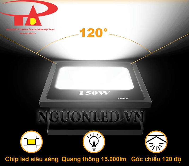 Đèn pha 150W góc chiếu rộng, siêu sáng