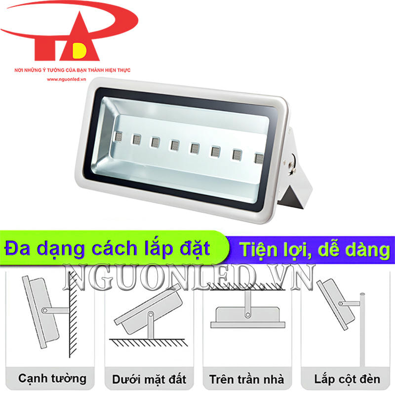 Đèn led pha 400W đổi màu đa dạng kiểu lắp đặt