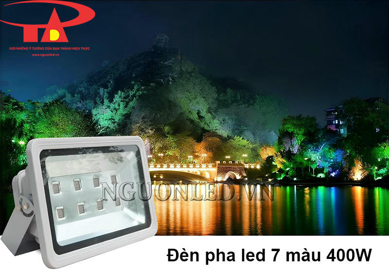 Đèn led pha 400W đủ màu chiếu sáng không gian ngoài trời