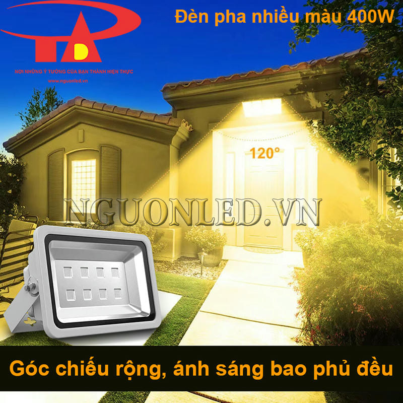 Đèn pha led 400W đổi màu góc chiếu 120 độ