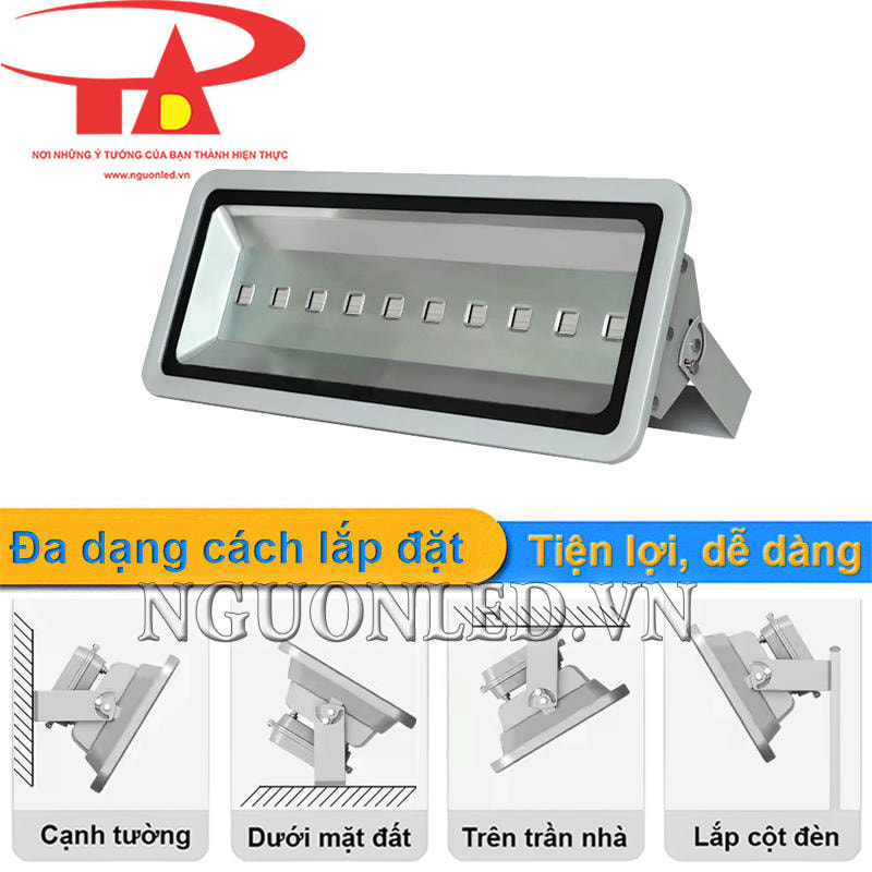 Đèn led pha 7 màu 500W cao cấp, đa dạng kiểu lắp