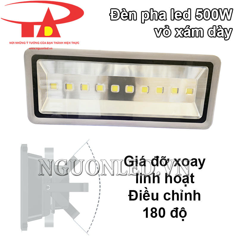 Đèn led pha 500W điều chỉnh 180 độ linh hoạt